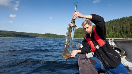 Probenahme an der Talsperre Eibenstock