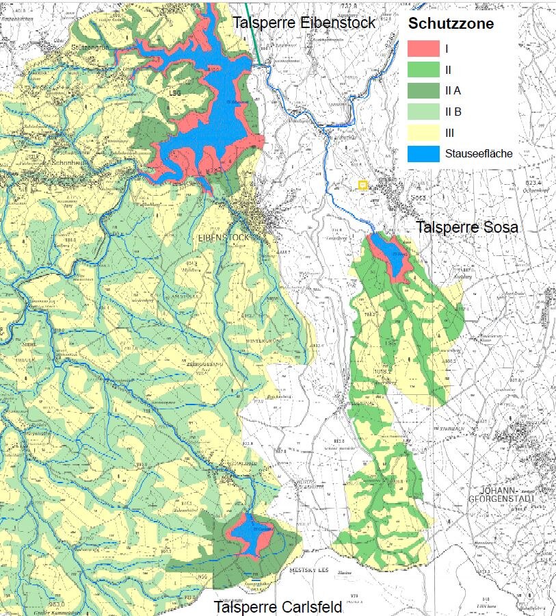 Trinkwasserschutzzonen der Talsperren Eibenstock, Sosa und Carlsfeld