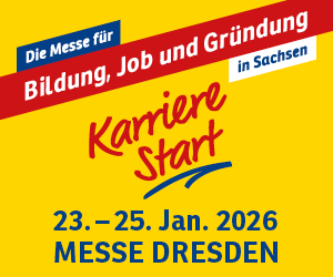 Banner zur Messe Karrierestart 2026 - 23. bis 25. Januar in der Messe Dresden