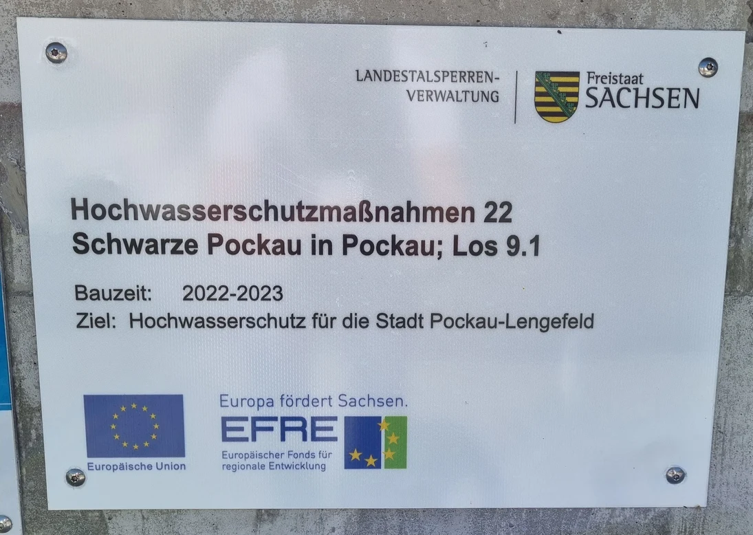 Foto eines EFRE-Schildes