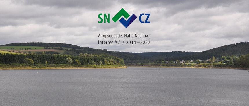 Sachsen-Tschechien-Logo: Hallo Nachbar.